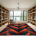 Bold Copper Chevron Geometric Arrangement Rug