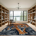 Majestic Orange Tiger Amid Jungle Foliage Rug