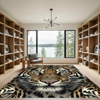 Golden Tiger Face Close Up Rug