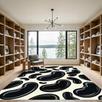 Glossy Black Bean Pattern Rug