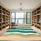 Ocean Wave Abstract Color Block Rug