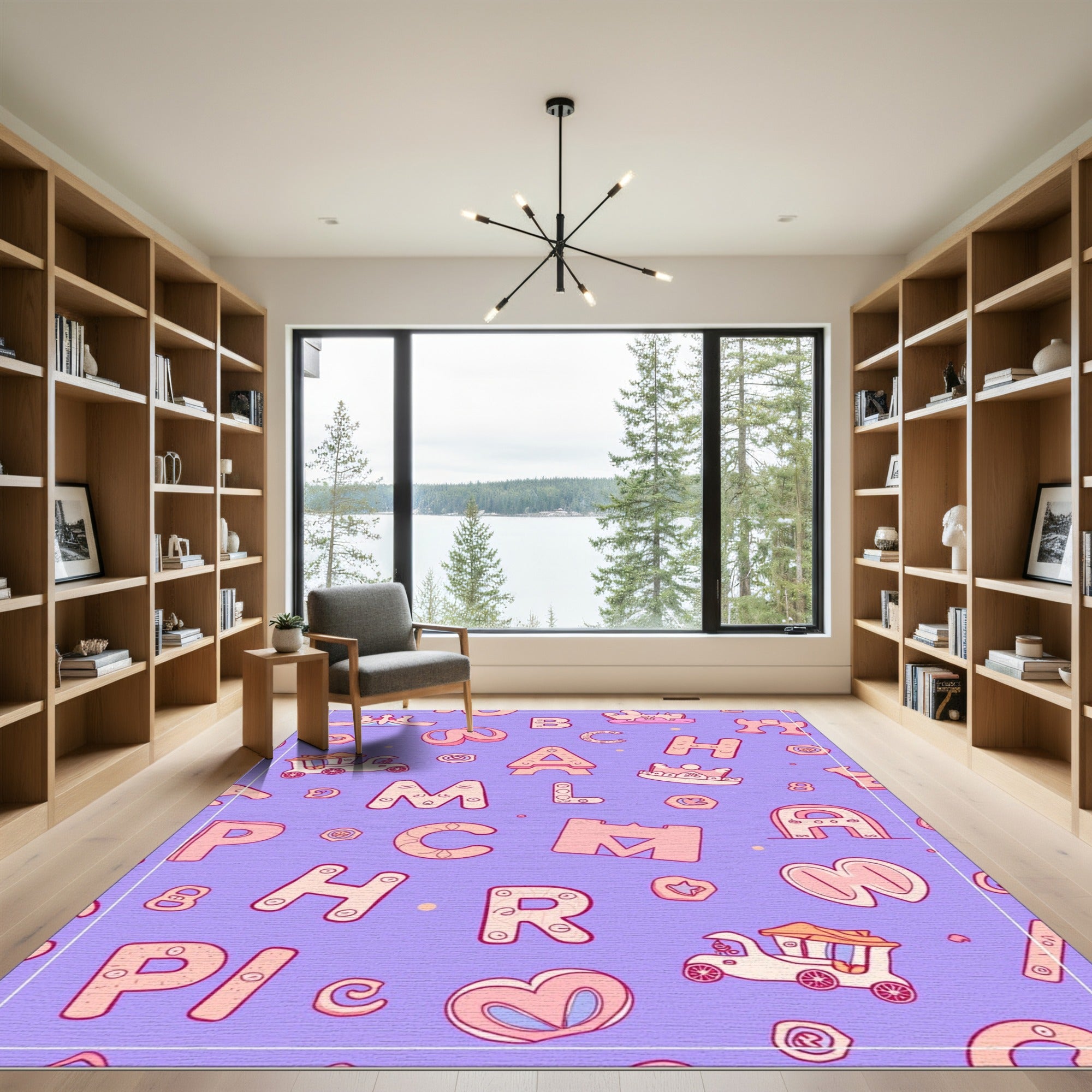 Pastel Alphabet Crown Carnival Rug