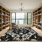 Celestial Lunar Moon Flower Medallion Rug