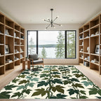 Art Nouveau Green Leaf Vine Rug