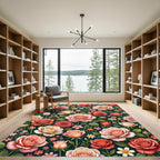 Romantic Blush Pink Floral Rose Medley Rug