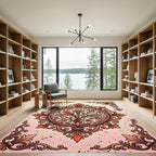 Ornate Copper Floral Filigree Medallion Rug
