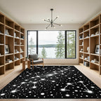 Cosmic White Star Cluster Night Rug