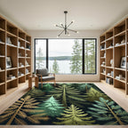 Evergreen Forest Needle Woodland Trees Rug