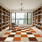 Autumn Squares Checkerboard Rug