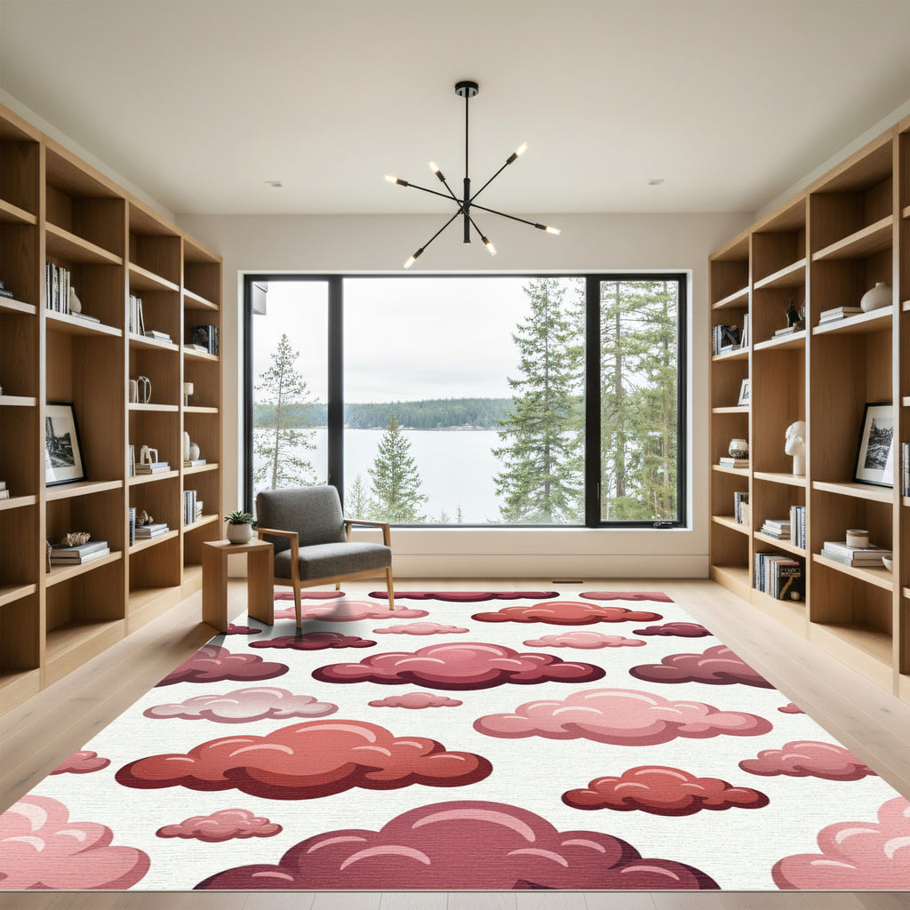 Pink Cloudscape Pattern Seamless Rug
