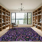 Vibrant Paisley Floral Garden Rug