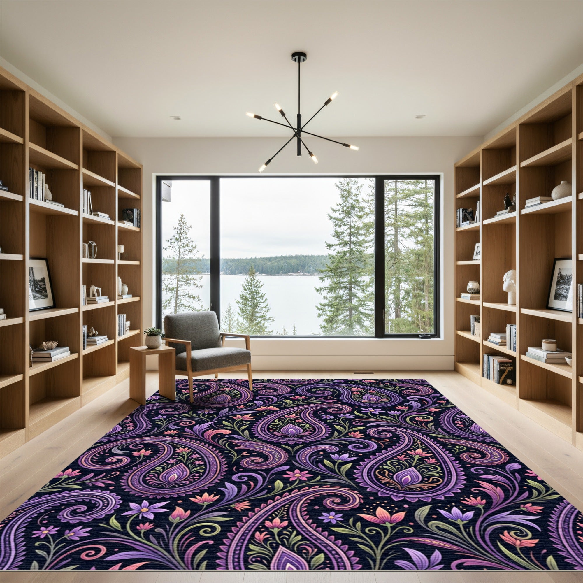 Vibrant Paisley Floral Garden Rug