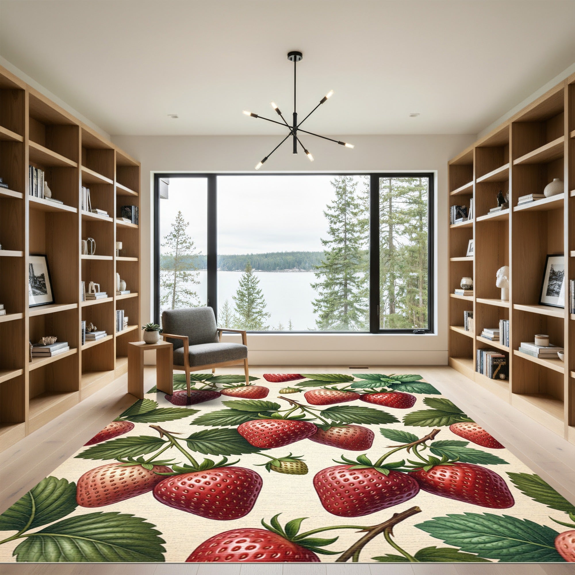 Blush Red Strawberry Botanical Garden Rug