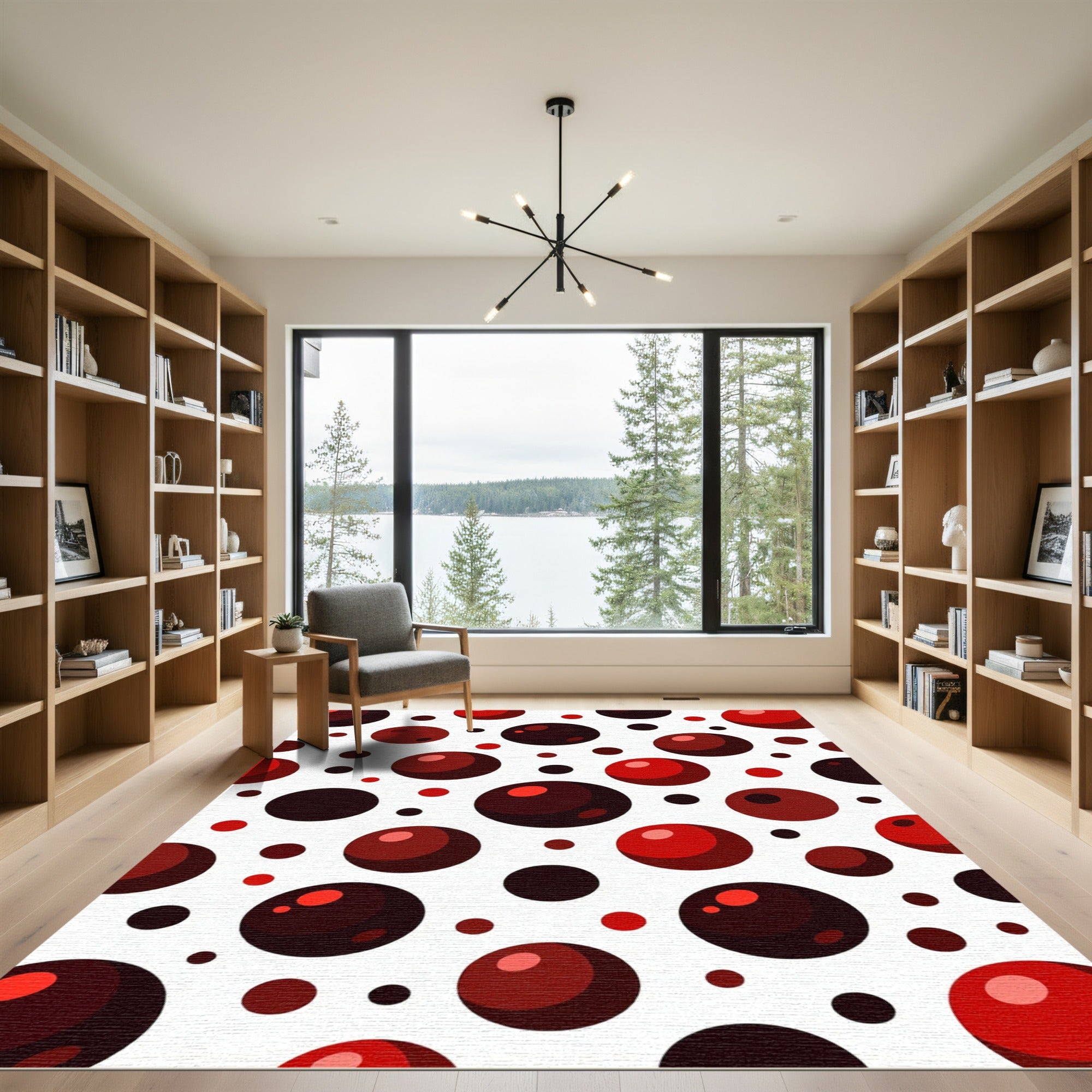 Crimson Red Orb Scatter Rug