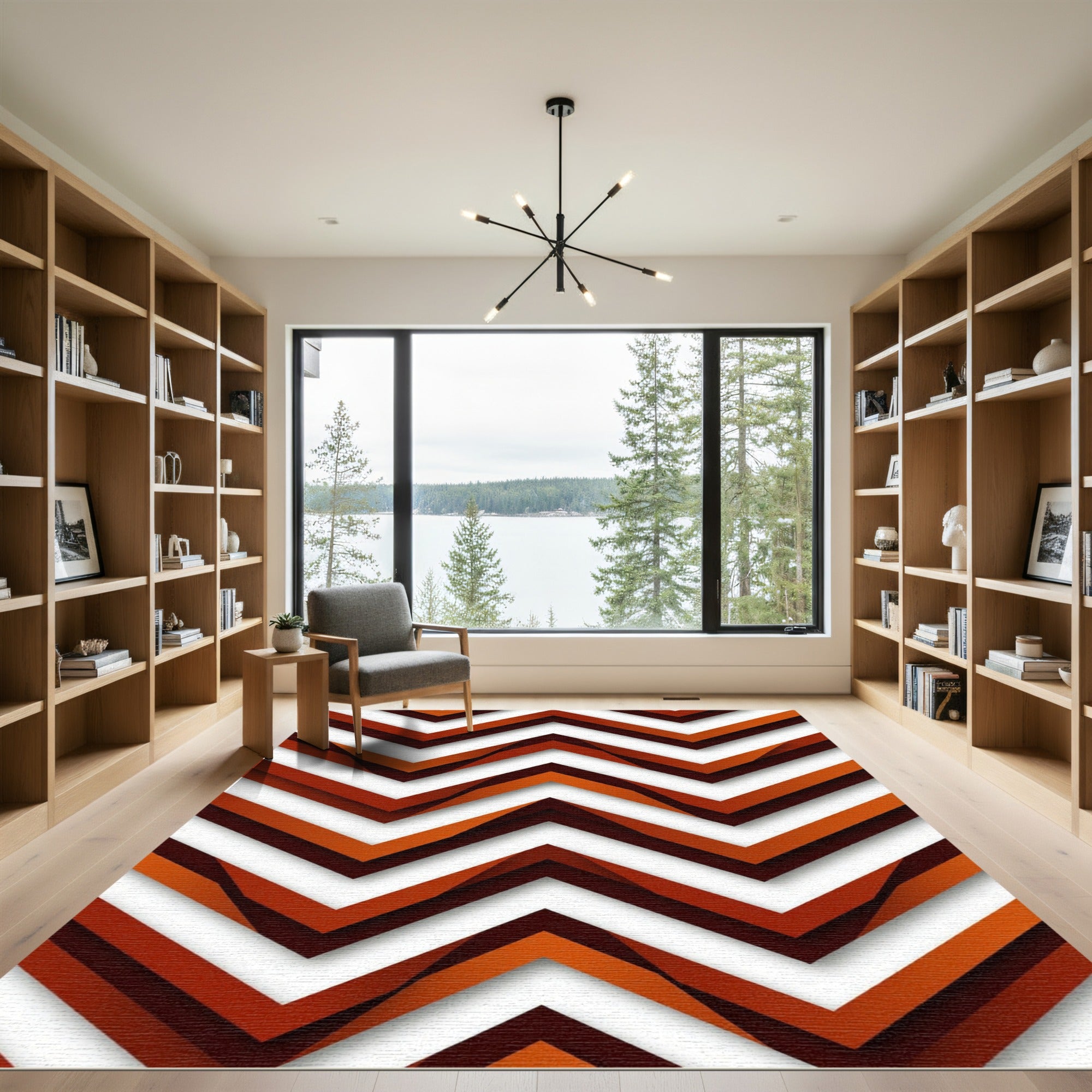 Terracotta Chevron Layers Rug