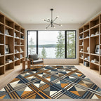 Geometric Mid-Century Plaid Checkered Area Rug