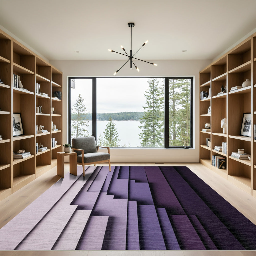 Abstract Shadow Gradient Stairs Rug