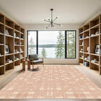 Geometric Terracotta Weave Rug
