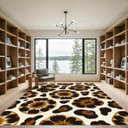 Brown Tan Feline Spots Rug