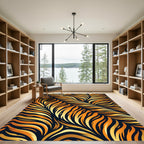 Bold Orange Gold Tiger Stripe Rug