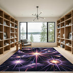 Cosmic Burst Starry Celestial Swirls Rug