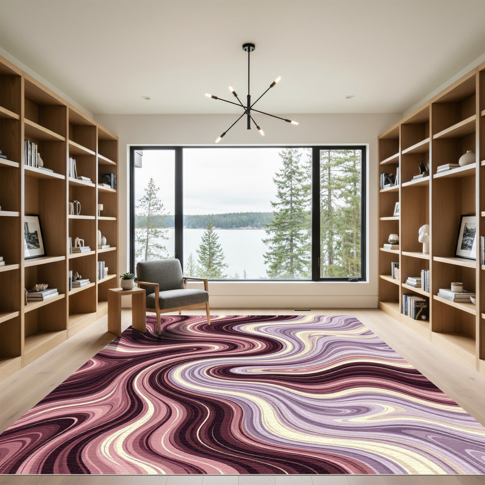 Rich Burgundy Amethyst Swirl Rug