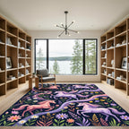 Whimsical Pastel Unicorn Floral Meadow Rug