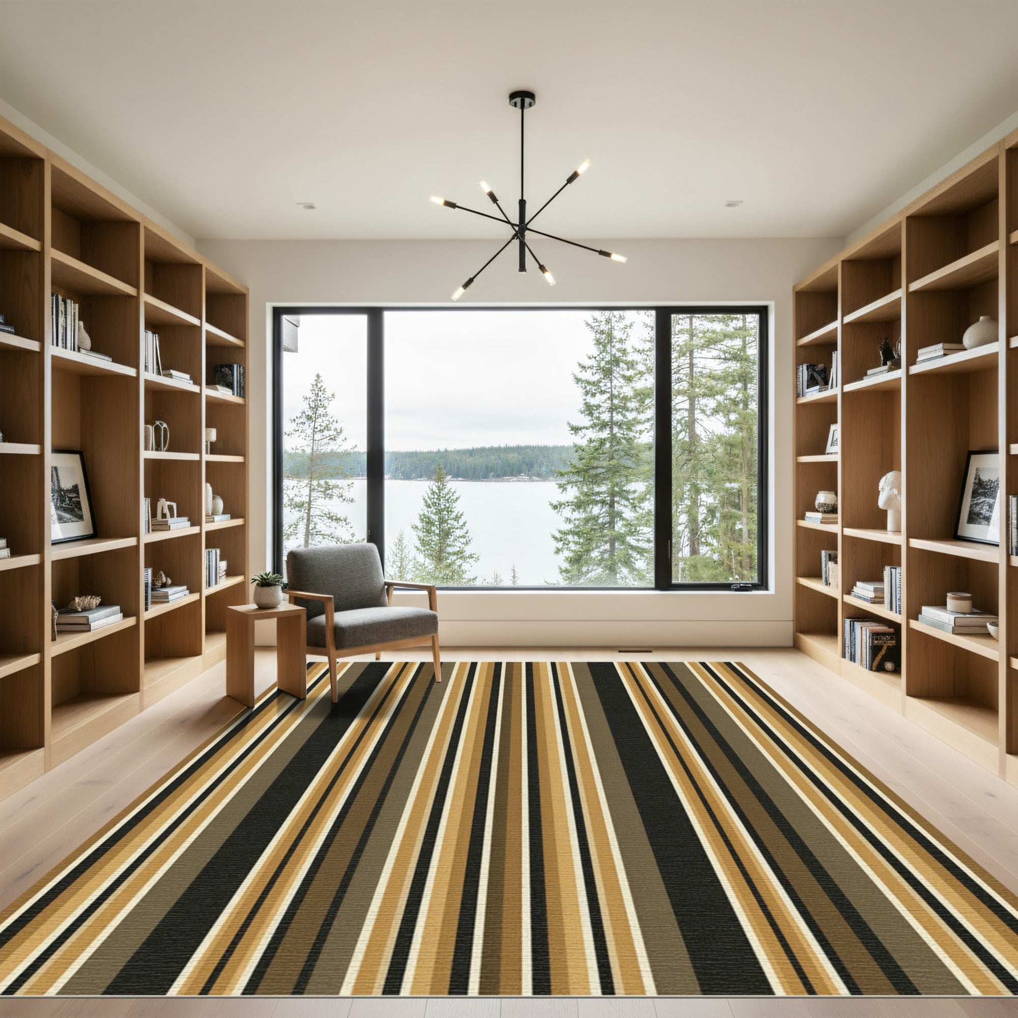 Earthly Tone Vertical Stripe Rug