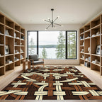 Rich Woven Texture Brown Cream Rug