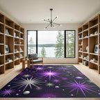 Celestial Radiant Purple Starry Sky Rug