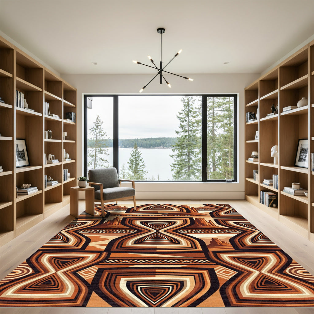 Southwestern Earthtone Abstract Hourglass Rug