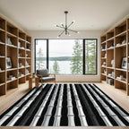 Monochrome Vertical Columns Repeating Rug