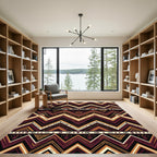 Earthy Geometric Zigzag Sunset Chevron Rug
