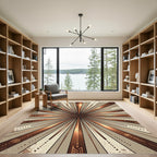 Bronze Gold Sunburst Rays Rug