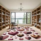 Metallic Rose Gold Heart Shower Rug