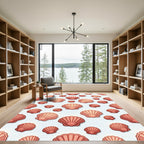 Blushing Seashell Coastal Beach Accent Rug