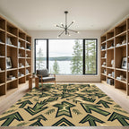 Earthy Green Chevron Arrow Arrangement Rug
