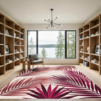 Crimson Plum Leafy Arrangement Rug