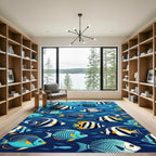 Aquatic Fish School Coral Reef Rug