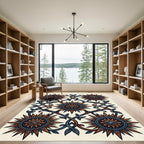 Ornate Sunburst Vine Medallion Rug