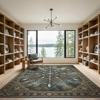 Ornate Crystal Snowflake Border Rug