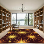 Golden Yellow Starburst Explosion Rug