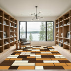Earthy Tones Rectangular Composition Rug