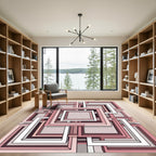 Pale Rose Geometric Interlocking Frames Rug