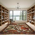 Autumnal Acanthus Leaf Scroll Work Rug