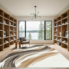 Abstract Earthy Tone Swirl Rug