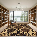 Earthy Brown Mandala Dot Rug
