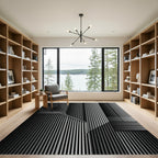 Monochromatic Modern Stripe Architecture Rug