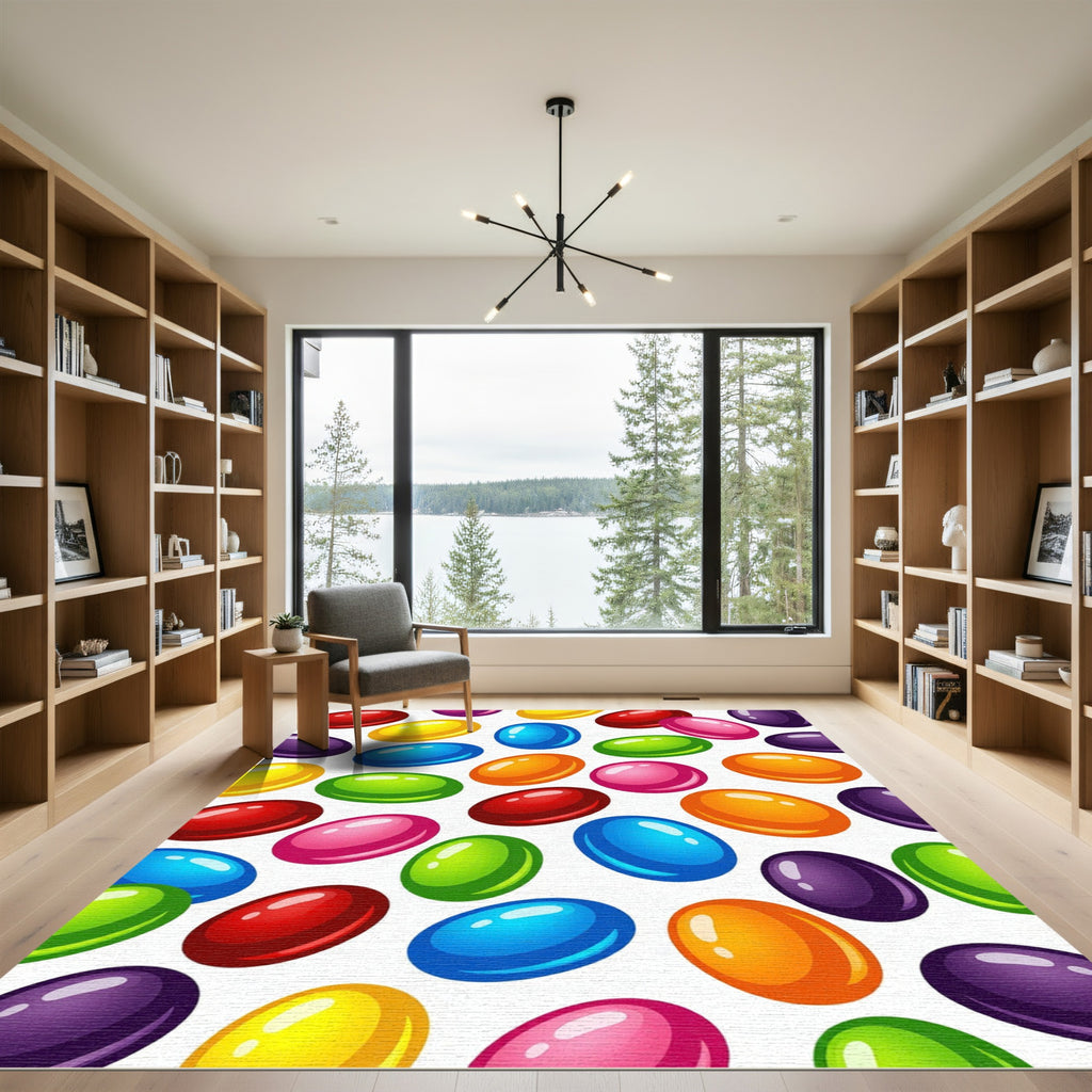 Vibrant Multi Color Candy Bean Pop Rug
