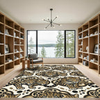 Jaguar Clouds Earth Tones Animal Rug